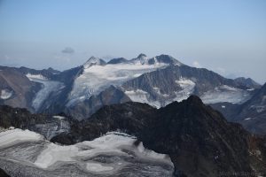 Wilder Pfaff und Zuckerhütl mit Sulzenauferner gesehen vom Schrankogel