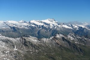 Großglockner mit Fruschnitzkees gesehen von der Kristallwand